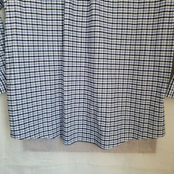 Chaps Mens Shirt Size L 16.5 Long Sleeve Button Up Blue Plaid Regular Fit Oxford - Picture 11 of 12